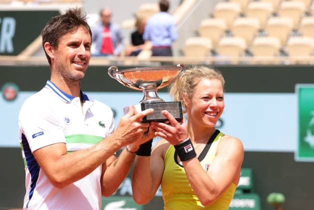 Laura Siegemund, GER, and Edouard Roger-Vasselin, FRA, after mixed doubles final at 2024 French Open at Roland Garros, Paris, 06 06 2024; -