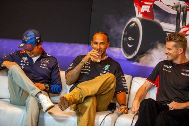 : Lewis Hamilton (GBR) - Mercedes-AMG PETRONAS F1 Team - Mercedes W15 - Mercedes E Performance during drivers press conference, PK, Pressekonferenz Formula 1 Aws Grand Prix du Canada 2024, Montreal, Quebec, Canada, from Jun 6th to 9th - Rounfd 9 of 24 of 2024 F1 World Championship, WM, Weltmeisterschaft Formula 1 Championship - Formula 1 Aws Grand Prix du Canada 2024  - ZUMAp169 20240607_zsa_p169_033 Copyright: xAlessioxDexMarco AvensImages IPAx