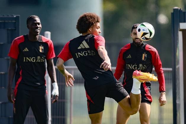 Belgium s Axel Witsel pictured during a training session of the Belgian national soccer team Red Devils, at the Royal Belgian Football Association s training center in Tubize, Friday 07 June 2024. The Red Devils are preparing for the Euro 2024 European Championships in Germany. BRUNOxFAHY  x94097957x