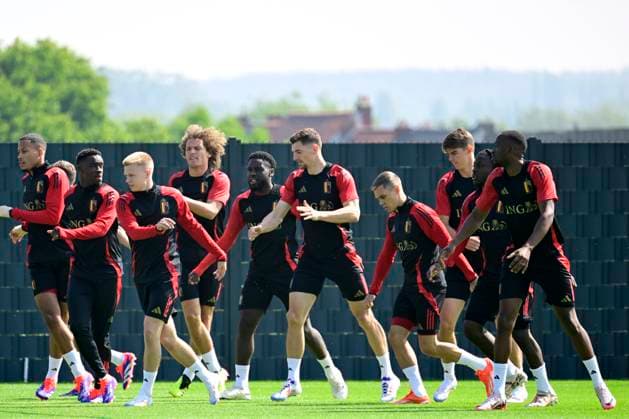 Media Activities of the Belgian National Football team - 20240607 TUBIZE, BELGIUM - JUNE 07 : General view of Team Belgium during a training session prior to the UEFA EURO, EM, Europameisterschaft,Fussball 2024 European Football Championship at the Belgian National Football center on June 07, 2024 in Tubize, Belgium, 07 06 2024 Tubize Belgium  Copyright: xPeterxDexVoechtx