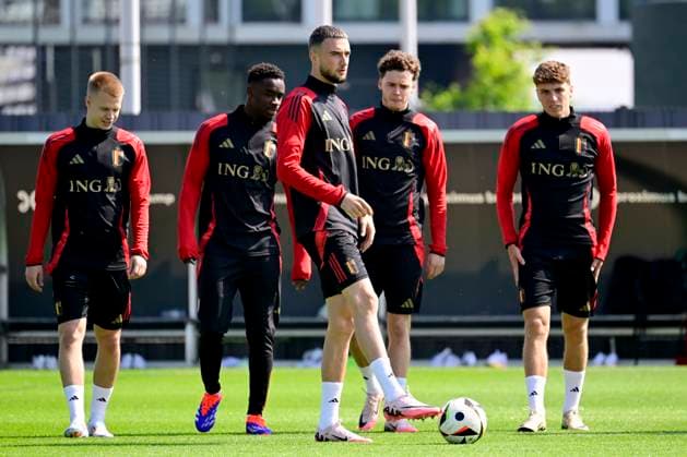 Media Activities of the Belgian National Football team - 20240607 TUBIZE, BELGIUM - JUNE 07 : Debast Zeno defender of Belgium during a training session prior to the UEFA EURO, EM, Europameisterschaft,Fussball 2024 European Football Championship at the Belgian National Football center on June 07, 2024 in Tubize, Belgium, 07 06 2024 Tubize Belgium  Copyright: xPeterxDexVoechtx