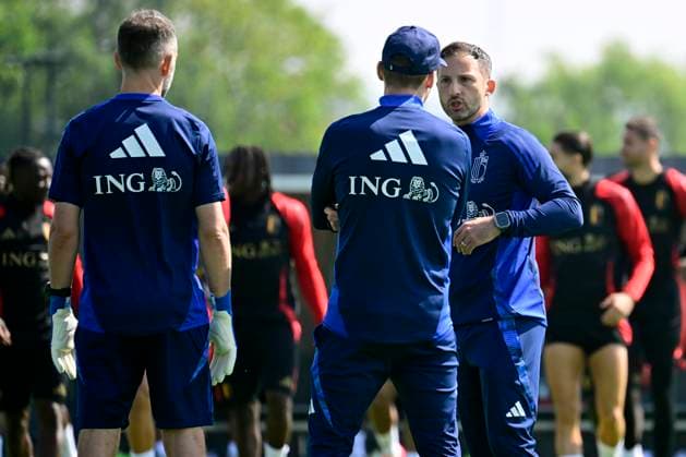 Media Activities of the Belgian National Football team - 20240607 TUBIZE, BELGIUM - JUNE 07 : Tedesco Domenico head coach of Belgium during a training session prior to the UEFA EURO, EM, Europameisterschaft,Fussball 2024 European Football Championship at the Belgian National Football center on June 07, 2024 in Tubize, Belgium, 07 06 2024 Tubize Belgium  Copyright: xPeterxDexVoechtx