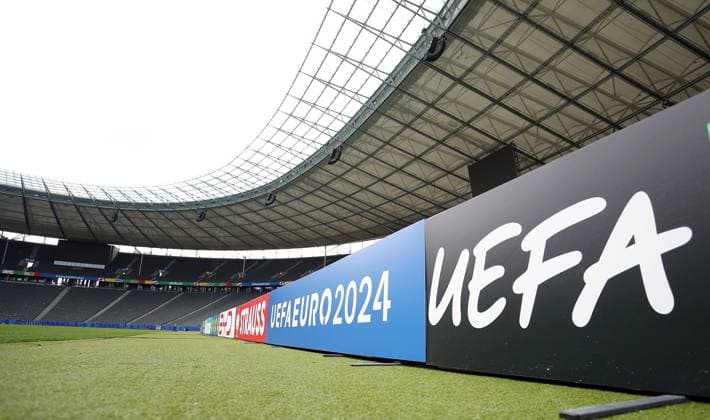 Stadioninnenraum Spielfeld Übersicht Media Day Olympiastadion Berlin in Vorbereitung Fußball Fussball Euro 2024 Europameisterschaft EM Herren Saison 2023 2024 07.06.2024 DFL regulations prohibit any use of photographs as image sequences and or quasi-video