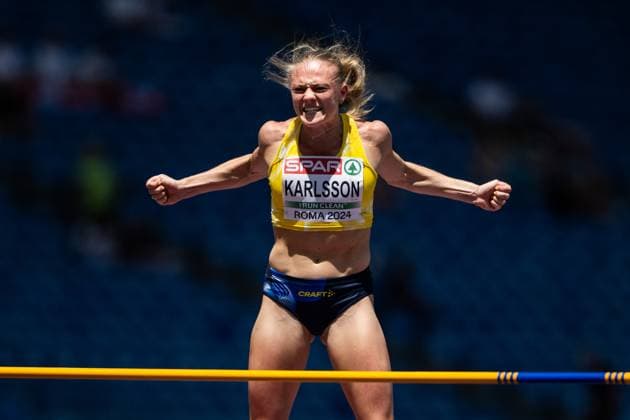 Sport Themen der Woche KW23 240607 Lovisa Karlsson of Sweden celebrates when competing in women s heptathlon high jump during day 1 of the 2024 European Athletics Championships on June 7, 2024 in Rome. Photo: Joel Marklund BILDBYRAN kod JM VG0615 bbeng friidrott athletics friidrett friidrotts-em em friidretts-em 2024 european athletics championships sweden sverige high jump höjdhopp jubel *** 240607 Lovisa Karlsson of Sweden celebrates when competing in women s heptathlon high jump during day 1 of the 2024 European Athletics Championships on June 7, 2024 in Rome Photo Joel Marklund BILDBYRAN kod JM VG0615 bbeng friidrott athletics friidrett friidrotts em em friidretts em 2024 european athletics championships sweden sverige high jump höjdhopp jubel  Copyright: JOELxMARKLUND BB240607JM070