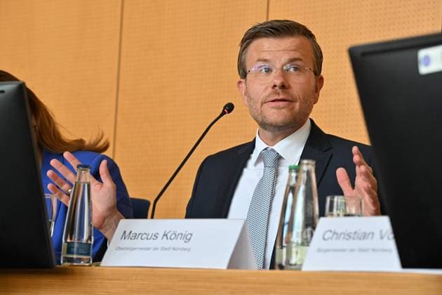 07.06.2024 - Medientermin Pressetermin der Stadt Nürnberg 1. FC Nürnberg FCN - Pressekonferenz Entwicklung des Stadions und des Stadionareals - Max-Morlock-Stadion - - xwoxzix - Marcus König (Oberbürgermeister Stadt Nürnberg )
