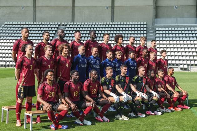 Belgian National Football team picture TUBEKE, BELGIE - June 07 Behind the scenes during a photoshoot of the Belgium National footbalteam The Red Devils pictured at 2024 on June 7, 2024 in TUBEKE, BELGIE, 07 06 2024 ROTSELAAR BELGIUM  Copyright: xPieter-JanxVanstockstraetenx