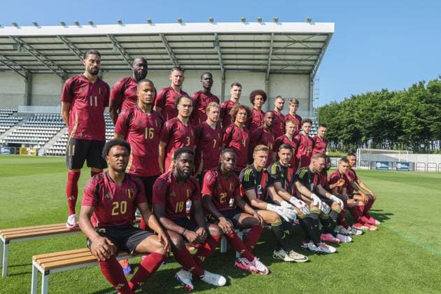 Belgian National Football team picture TUBEKE, BELGIE - June 07 Behind the scenes during a photoshoot of the Belgium National footbalteam The Red Devils pictured at 2024 on June 7, 2024 in TUBEKE, BELGIE, 07 06 2024 ROTSELAAR BELGIUM  Copyright: xPieter-JanxVanstockstraetenx