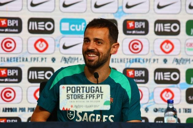 Portugal Fussball Nationalmannschaft, Selecao, 07.06.2024, Portugal - Kroatien Pressekonferenz Vorbereitungsspiel zur Europameisterschaft 2024 , Bernardo Silva (Portugal) Copyright: FernandoxSoares