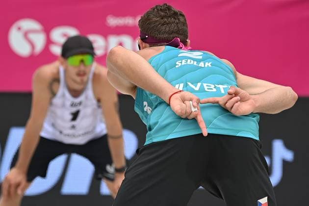 Sport Bilder des Tages L-R Lukas Pfretzschner (GER), Jiri Sedlak (CZE) in action during the Pro Tour Ostrava match Jiri Sedlak and Jakub Sepka of Czech Republic vs Lukas Pfretzschner and Sven Winter of Germany, Ostrava, Czech Republic, June 7, 2024. (CTKxPhoto JaroslavxOzana) CTKPhotoP2024060704871  CTKPhotoP2024060704871