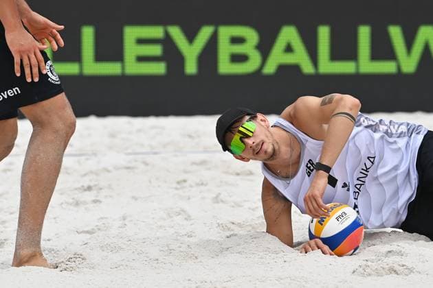 Lukas Pfretzschner of Germany in action during the Pro Tour Ostrava match Jiri Sedlak and Jakub Sepka of Czech Republic vs Lukas Pfretzschner and Sven Winter of Germany, Ostrava, Czech Republic, June 7, 2024. (CTKxPhoto JaroslavxOzana) CTKPhotoP2024060705172  CTKPhotoP2024060705172