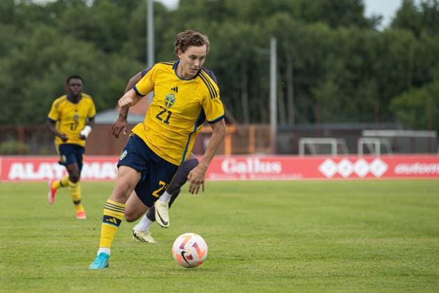 240607 Hampus Skoglund of Sweden during the under-21 International Friendly, Länderspiel, Nationalmannschaft football match between Sweden and England on June 7, 2024 in Zagreb. Photo: Nikola Krstic BILDBYRAN COP 307 NK0014 fotboll football soccer fotball träningslandskamp international friendly sverige sweden england bbeng U21, U 21 under-21 Copyright: NIKOLAxKRSTIC BB240607BB793