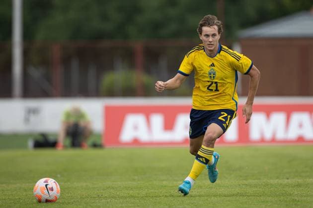 240607 Hampus Skoglund of Sweden during the under-21 International Friendly, Länderspiel, Nationalmannschaft football match between Sweden and England on June 7, 2024 in Zagreb. Photo: Nikola Krstic BILDBYRAN COP 307 NK0014 fotboll football soccer fotball träningslandskamp international friendly sverige sweden england bbeng U21, U 21 under-21 Copyright: NIKOLAxKRSTIC BB240607BB867