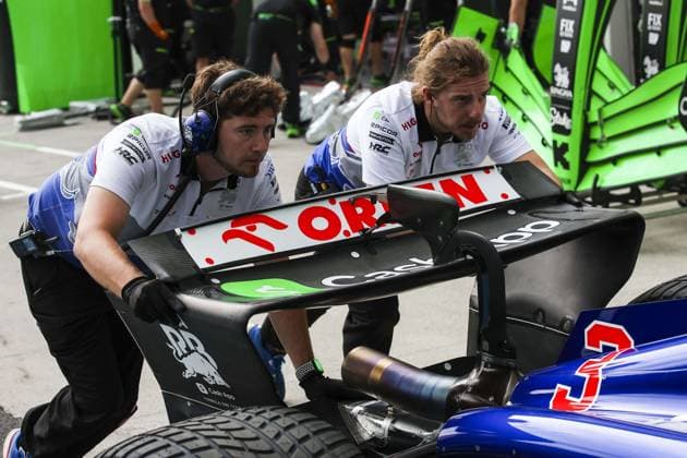 Visa Cash App RB F1 Team VCARB 01, mechanical detail rear wing during the Formula 1 AWS Grand Prix du Canada 2024, 9th round of the 2024 Formula One World Championship, WM, Weltmeisterschaft from June 07 to 09, 2024 on the Circuit Gilles Villeneuve, in MontrÃ al, Canada - F1 - CANADIAN GRAND PRIX 2024 DPPI Panoramic  240607_R09_CANADA_DP_EA017201