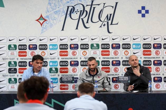 Media conference of the Croatian football team Head coach Zlatko Dalic and Marcelo Brozovic at the press conference, PK, Pressekonferenz on the eve of tomorrow s friendly match against Portugal, Lisbon, Stadium Nacionale 07 June 2024 IgorxKralj PIXSELL