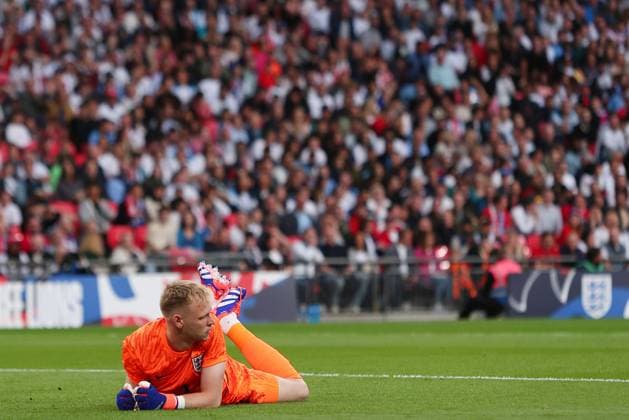 England v Iceland, London, UK - 07 June 2024 Aaron Ramsdale of England during the International Friendly, Länderspiel, Nationalmannschaft match between England and Iceland at Wembley Stadium, London on 07 June 2024 ( London Wembley Stadium England Copyright: xGeorgexBeck PPAUKx PPA-120323