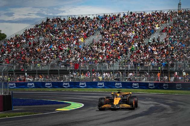 81 PIASTRI Oscar (aus), McLaren F1 Team MCL38, action during the Formula 1 AWS Grand Prix du Canada 2024, 9th round of the 2024 Formula One World Championship, WM, Weltmeisterschaft from June 07 to 09, 2024 on the Circuit Gilles Villeneuve, in MontrÃ al, Canada - F1 - CANADIAN GRAND PRIX 2024 DPPI Panoramic  240607_R09_CANADA_DP_FGOO1587