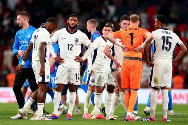 7th June 2024; Wembley Stadium, London, England; International Football Friendly, England versus Iceland; A dejected looking Joe Gomez of England after the 0-1 loss  ActionPlus12651744 ShaunxBrooks