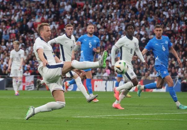 England v Iceland - International Friendly, Länderspiel, Nationalmannschaft Harry Kane of England is in action during the international friendly between England and Iceland at Wembley Stadium in London, England, on June 7, 2024. London England United Kingdom  Copyright: xActionxFotoxSportx originalFilename:galvin-englanda240607_np3Sv.jpg
