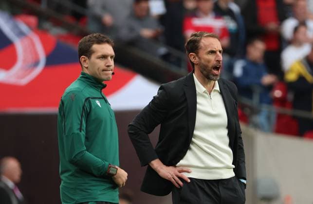 England v Iceland - International Friendly, Länderspiel, Nationalmannschaft Gareth Southgate is heading the England team during the international friendly between England and Iceland at Wembley Stadium in London, England, on June 7, 2024. London England United Kingdom  Copyright: xActionxFotoxSportx originalFilename:galvin-englanda240607_npnlA.jpg