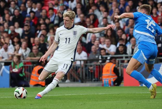 England v Iceland - International Friendly, Länderspiel, Nationalmannschaft Anthony Gordon of Newcastle is playing for England during an international friendly against Iceland at Wembley Stadium in London, England, on June 7, 2024. London England United Kingdom  Copyright: xActionxFotoxSportx originalFilename:galvin-englanda240607_npeM2.jpg