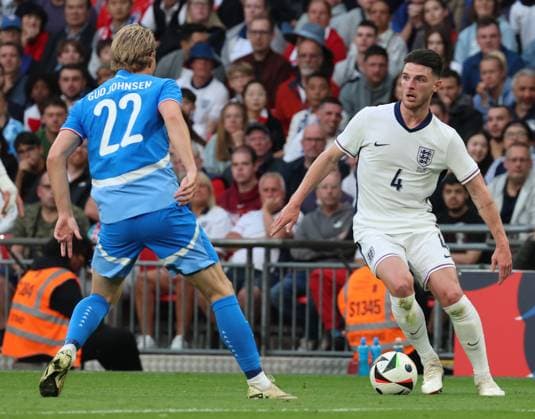 England v Iceland - International Friendly, Länderspiel, Nationalmannschaft Declan Rice of England is in action during the international friendly between England and Iceland at Wembley Stadium in London, England, on June 7, 2024. London England United Kingdom  Copyright: xActionxFotoxSportx originalFilename:galvin-englanda240607_np3Ug.jpg