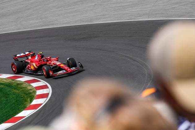 55 SAINZ Carlos (spa), Scuderia Ferrari SF-24, action during the Formula 1 AWS Grand Prix du Canada 2024, 9th round of the 2024 Formula One World Championship, WM, Weltmeisterschaft from June 07 to 09, 2024 on the Circuit Gilles Villeneuve, in MontrÃ al, Canada - F1 - CANADIAN GRAND PRIX 2024 DPPI Panoramic  240608_R09_CANADA_DP_EA013694