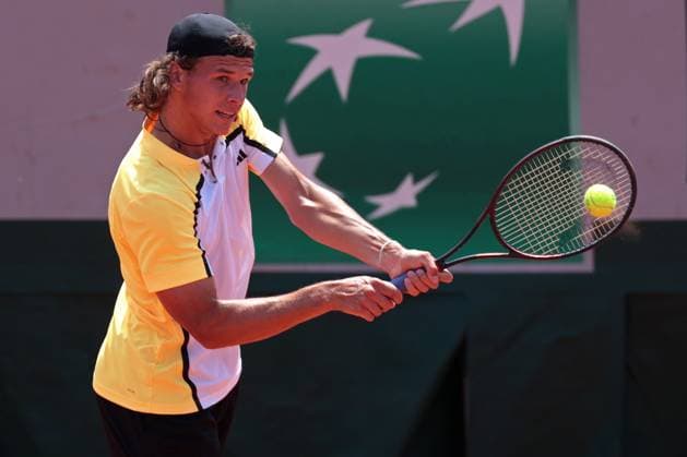 8th June 2024; Roland Garros, Paris, France; 2024 French Open Tennis tournament, Day 14; Tomas Berkieta (POL) on the backhand during the mens junior singles final against Kaylun Bigun (USA)  ActionPlus12652354 JonxBromley
