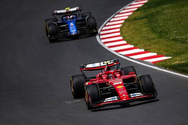 55 SAINZ Carlos (spa), Scuderia Ferrari SF-24, action during the Formula 1 AWS Grand Prix du Canada 2024, 9th round of the 2024 Formula One World Championship, WM, Weltmeisterschaft from June 07 to 09, 2024 on the Circuit Gilles Villeneuve, in MontrÃ al, Canada - F1 - CANADIAN GRAND PRIX 2024 DPPI Panoramic  240608_R09_CANADA_DP_EA021829