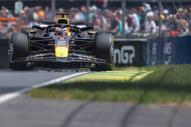 1 Max Verstappen (ndl) Oracle Red Bull Racing (aut) Red Bull RB20 Honda RBPT, during the 2024 Formula 1 Canadian Grand Prix, 9th round of the 2024 Formula 1 World Championship, WM, Weltmeisterschaft from June 7 to 9, 2024 at the Gilles Villeneuve Circuit in Montreal. Montreal Circuit Gilles-Villeneuve Canada Canada Copyright: xJustPictures.ch PhilippexNanchinox jp-en-EuSpIm-PN4_F1_Canada_08Jun2024_MT033