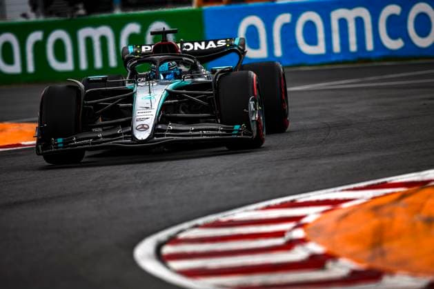 63 RUSSELL George (gbr), Mercedes AMG F1 Team W15, action during the Formula 1 AWS Grand Prix du Canada 2024, 9th round of the 2024 Formula One World Championship, WM, Weltmeisterschaft from June 07 to 09, 2024 on the Circuit Gilles Villeneuve, in MontrÃ al, Canada - F1 - CANADIAN GRAND PRIX 2024 DPPI Panoramic  240608_R09_CANADA_DP_EA024858