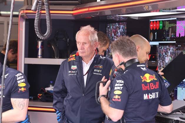 08.06.2024, Circuit Gilles-Villeneuve, Montreal, FORMULA 1 AWS GRAND PRIX DU CANADA 2024 , im Bild Teamchef Christian Horner (Oracle Red Bull Racing), Motorsportchef Dr. Helmut Marko (Oracle Red Bull Racing) Defodi-506_20240608_hbr_0251