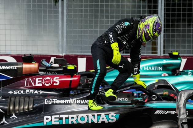 HAMILTON Lewis (gbr), Mercedes AMG F1 Team W15, portrait during the Formula 1 AWS Grand Prix du Canada 2024, 9th round of the 2024 Formula One World Championship, WM, Weltmeisterschaft from June 07 to 09, 2024 on the Circuit Gilles Villeneuve, in MontrÃ al, Canada - F1 - CANADIAN GRAND PRIX 2024 DPPI Panoramic  240608_R09_CANADA_DP_FGOO6049
