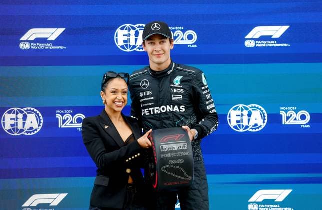 Sport Bilder des Tages RUSSELL George (gbr), Mercedes AMG F1 Team W15, portrait during the Formula 1 AWS Grand Prix du Canada 2024, 9th round of the 2024 Formula One World Championship, WM, Weltmeisterschaft from June 07 to 09, 2024 on the Circuit Gilles Villeneuve, in MontrÃ al, Canada - F1 - CANADIAN GRAND PRIX 2024 DPPI Panoramic  240608_R09_CANADA_DP_F12024GP09CAN_JK395457