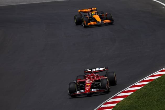 16 LECLERC Charles (mco), Scuderia Ferrari SF-24, action and 81 PIASTRI Oscar (aus), McLaren F1 Team MCL38, action during the Formula 1 AWS Grand Prix du Canada 2024, 9th round of the 2024 Formula One World Championship, WM, Weltmeisterschaft from June 07 to 09, 2024 on the Circuit Gilles Villeneuve, in Montrà al, Canada - F1 - CANADIAN GRAND PRIX 2024 DPPI Panoramic 240608_R09_CANADA_DP_EA021739