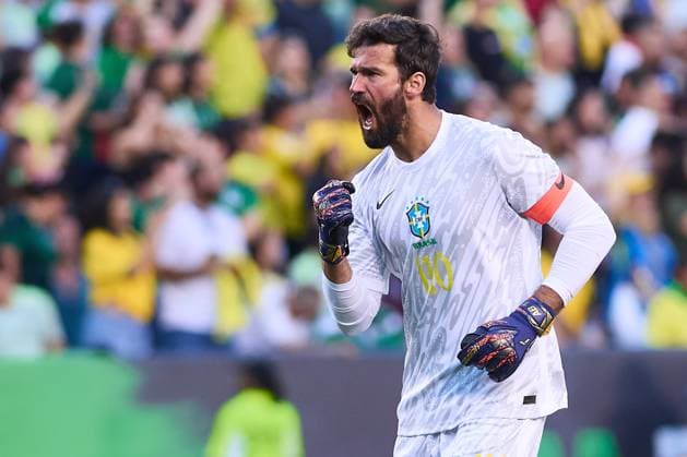 RECORD DATE NOT STATED Seleccion Mexicana 2024 Mexico vs Brazil Alisson Becker of Brazil during the game International Friendly, Länderspiel, Nationalmannschaft between Mexican national team, Nationalteam (Mexico) and Brazil at Kyle Field Stadium, on June 08, 2024, College Station, Texas, United States. COLLEGE STATION TEXAS UNITED STATES  Copyright: xJONATHANxDUENASx 20240608201609_SNM_AM_MEX_BRA_BECKER78