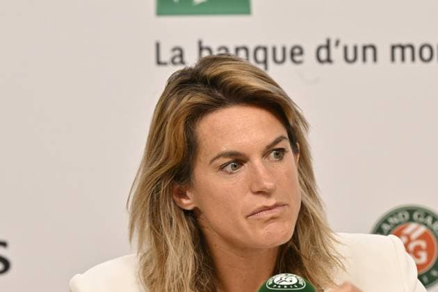 Tennis : Roland Garros 2024 - France - Amelie Mauresmo - press conference, PK, Pressekonferenz Tennis : Roland Garros 2024 - France - 09 06 2024 ChrysleneCaillaud Panoramic 