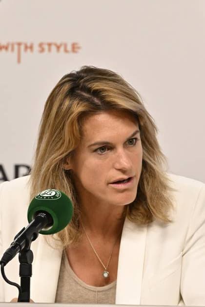 Tennis : Roland Garros 2024 - France - Amelie Mauresmo - press conference, PK, Pressekonferenz Tennis : Roland Garros 2024 - France - 09 06 2024 ChrysleneCaillaud Panoramic 