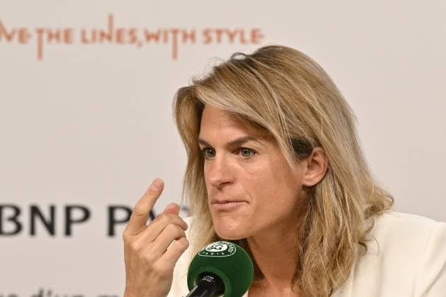 Tennis : Roland Garros 2024 - France - Amelie Mauresmo - press conference, PK, Pressekonferenz Tennis : Roland Garros 2024 - France - 09 06 2024 ChrysleneCaillaud Panoramic 