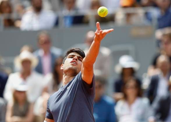 Carlos Alcaraz (ESP) Herren Einzel, Finale, Endspiel Tennis - French Open 2024 - Roland Garros - Paris - - France - 9 June 2024. Copyright: xJuergenxHasenkopfx