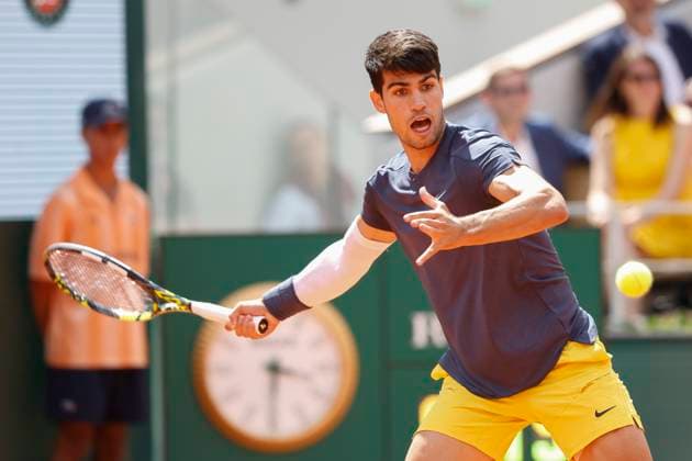 Carlos Alcaraz (ESP) Herren Einzel, Finale, Endspiel Tennis - French Open 2024 - Roland Garros - Paris - - France - 9 June 2024. Copyright: xJuergenxHasenkopfx