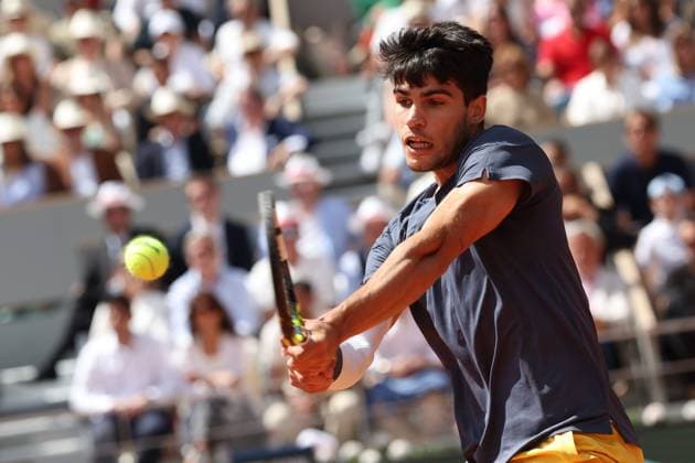 ROLAND GARROS PHOTOPQR LE PARISIEN Le Parisien Arnaud Journois ; PARIS ; 09 06 2024 ; TENNIS , ROLAND GARROS 2024 , SIMPLE MESSIEURS , COURT PHILIPPE CHATRIER 09 06 2024 FINALE CARLOS ALCARAZ vs ALEXANDER ZVEREV PHOTO LE PARISIEN ARNAUD JOURNOIS French Tennis Open in Roland Garros in Paris on June 9, 2024