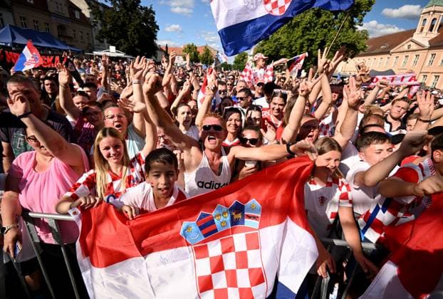 Croatia Squad UEFA EURO, EM, Europameisterschaft,Fussball 2024 Neuruppin Welcome party Croatia fans cheer during Croatia national team, Nationalteam UEFA EURO 2024 Welcome party at Neuruppin s school square in Neuruppin, Germany on June 9, 2024. The Croatian Football Federation has chosen the Neuruppin base camp for the Croatia national team during EURO 2024. MarkoxLukunic PIXSELL