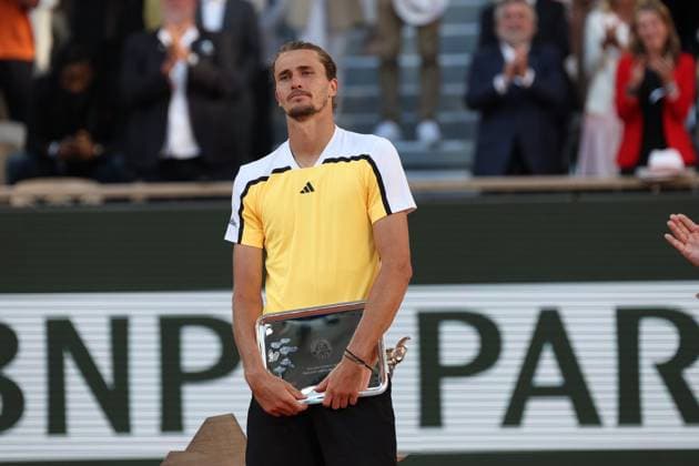 Sport Bilder des Tages ROLAND GARROS PHOTOPQR LE PARISIEN Le Parisien Arnaud Journois ; PARIS ; 09 06 2024 ; TENNIS , ROLAND GARROS 2024 , SIMPLE MESSIEURS , COURT PHILIPPE CHATRIER 09 06 2024 FINALE CARLOS ALCARAZ vs ALEXANDER ZVEREV PHOTO LE PARISIEN ARNAUD JOURNOIS French Tennis Open in Roland Garros in Paris on June 9, 2024