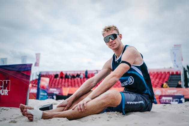 Beachvolleyball Männer German Beach Tour 2024 Tourstop Bremen 09.06.2024 Jonas Reinhardt Bremen Waterfront Bremen Deutschland
