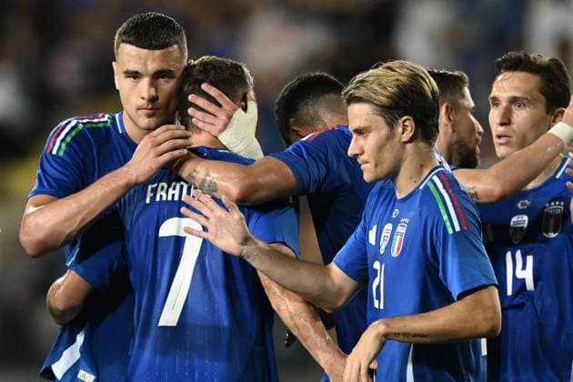 Db Empoli 09 06 2024 - amichevole Italia-Bosnia Herzegovina foto Daniele Buffa Image nella foto: esultanza gol Davide Frattesi 