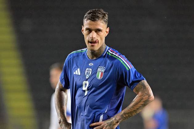 Foto IPP Roberto Ramaccia Empoli 9 6 2024 Amichevole di Calcio Italia vs Bosnia Nella foto Gianluca Scamacca Italy Photo Press - World Copyright Empoli italy Italia ITALY  Copyright: xR4924_italyphotopressx