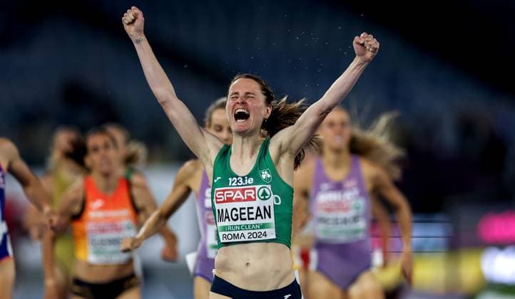 Sport Themen der Woche KW23 Sport Bilder des Tages 2024 European Athletics Championships, Stadio Olympico, Rome 9 6 2024 Women™s 1500m Final Ireland™s Ciara Mageean celebrates winning Ciara Mageean celebrates winning 9 6 2024  Copyright: x INPHO MorganxTreacyx MT1_2358