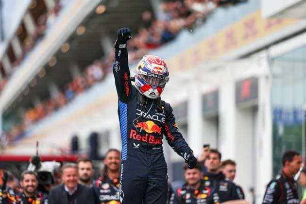 (240610) -- MONTREAL, June 10, 2024 -- Red Bull Racing s Dutch driver Max Verstappen celebrates after the 2024 Canada Formula One Grand Prix race at Circuit Gilles-Villeneuve in Montreal, Canada, June 9, 2024. (Photo by Xinhua) (SP) CANADA-MONTREAL-F1-GRAND PRIX SongxHaiyuan 
