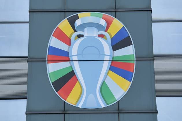UEFA EURO, EM, Europameisterschaft,Fussball 2024 - Stadium Open Media Days am 10.06.2024 in der Arena AufSchalke in Gelsenkirchen Logo EURO 2024