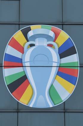 UEFA EURO, EM, Europameisterschaft,Fussball 2024 - Stadium Open Media Days am 10.06.2024 in der Arena AufSchalke in Gelsenkirchen Logo EURO 2024
